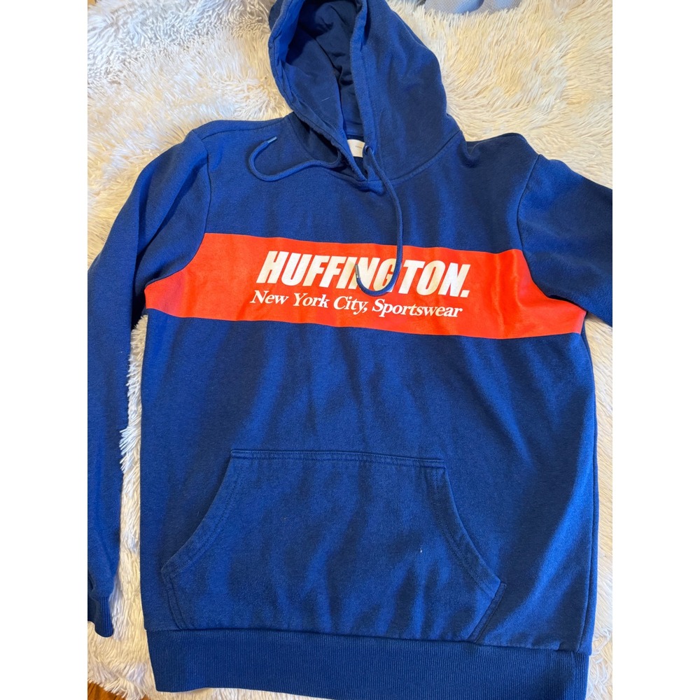 Cotton On Huffington New York City Sportswear Hoodie Blue Orange Mens Large